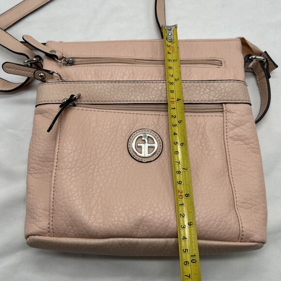 Giani Bernini Pebbled Faux Leather Crossbody Pink Bag Silver Hardware‎ - Picture 15 of 16